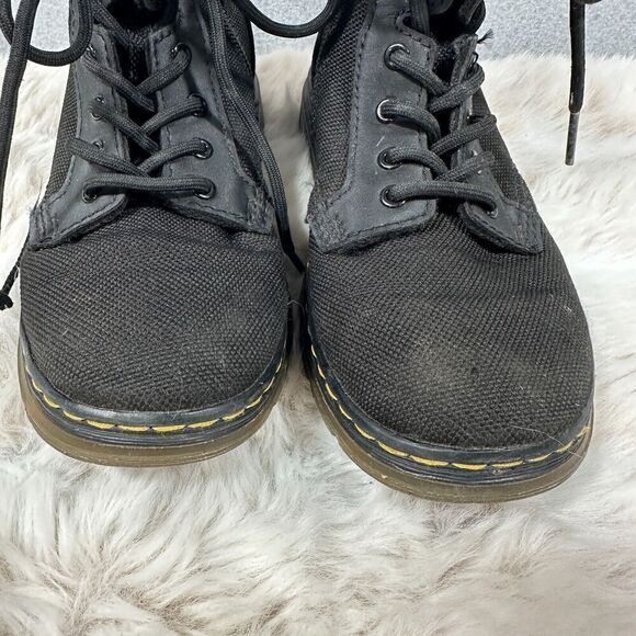 Dr. Martens Boots Kids 1 AirWair Junior Combs‎ Black Canvas Lace Up Side Zip - Picture 3 of 9